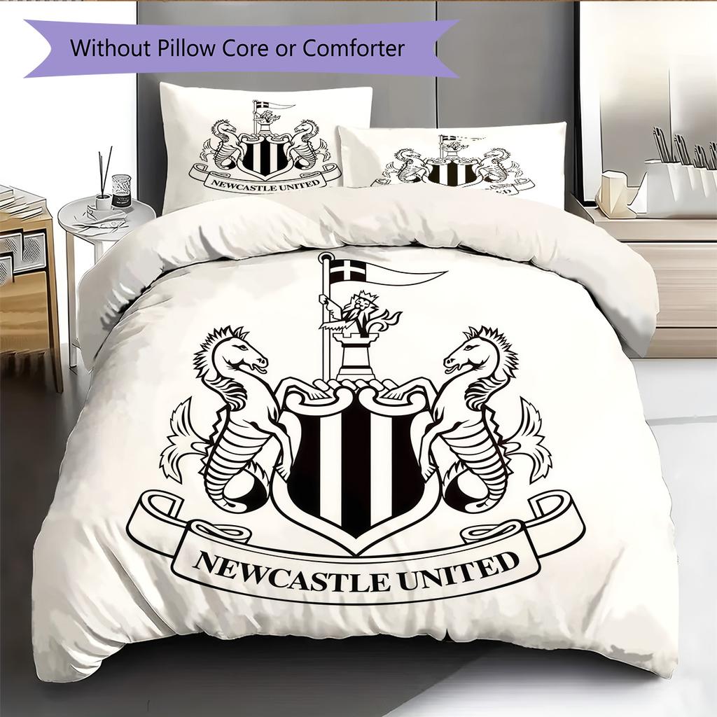 Set Copripiumino Trapuntato con Fantasia Newcastle United F.C. Decorazione per la Casa Regalo (1 * copripiumino + 2 * federe senza imbottitura)