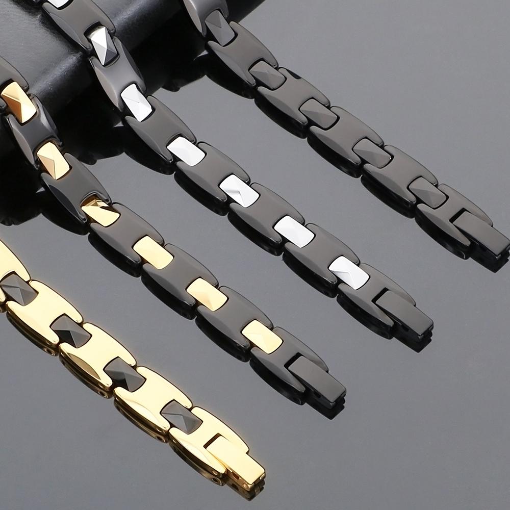 Herren Magnettherapie Germanium Armbänder für Herren Vakuumbeschichteter Wolframstahl Hypoallergener Gesundheitsschmuck Mode Geschenke für Ihn