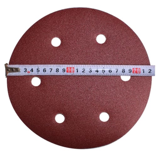 20-Pack PSA Sanding Discs, 6-Hole, 225mm Diameter, Grits #80, #120, #240, #320, and #600, for Electric Sanders with 230mm Diameter, Brown (#120-20PCS)