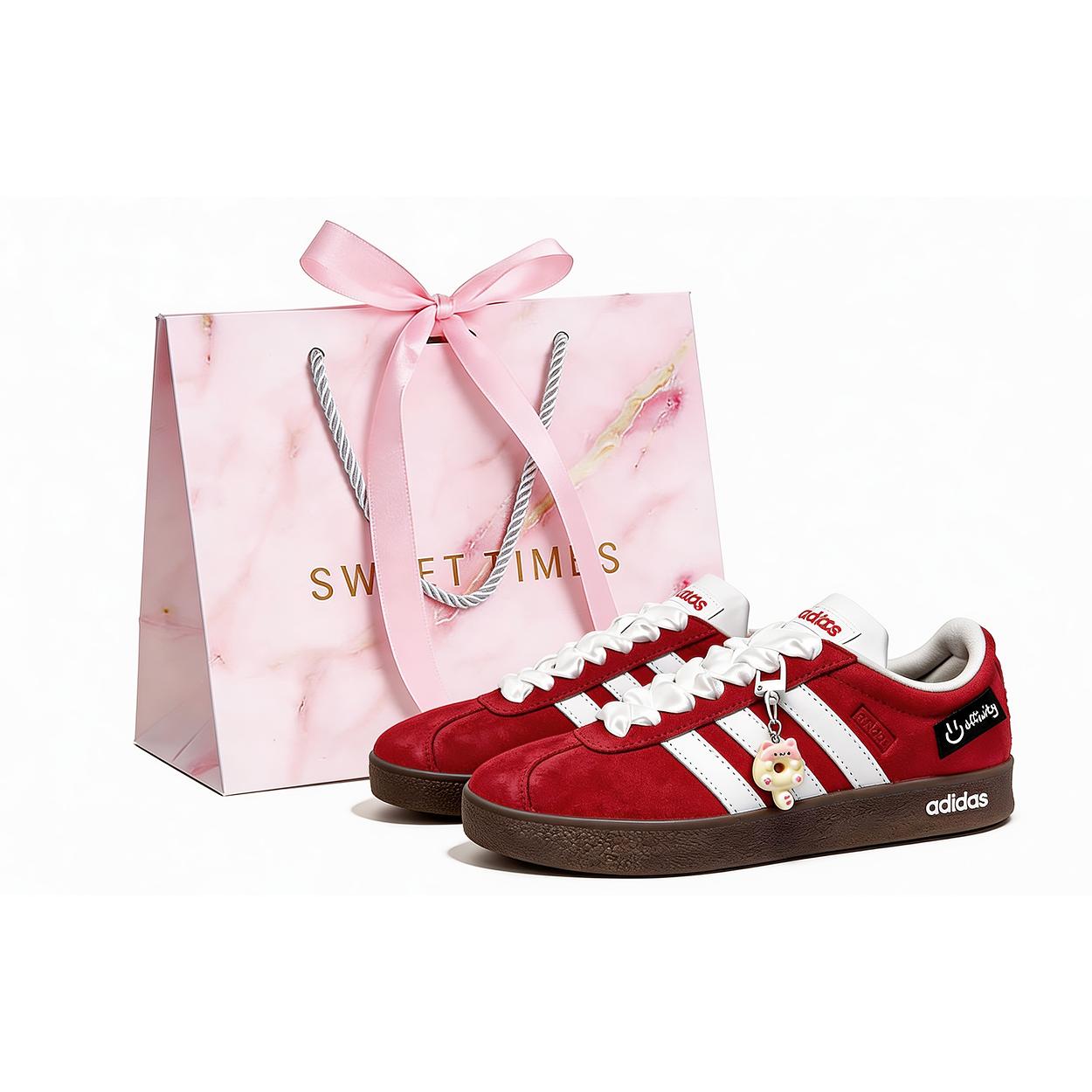 

Adidas VL COURT 2.0 Slip Resistant Cushioning Abrasion Resistant Lightweight Breathable Low top Skateboard Shoes Unisex HQ1802(Team2046-) 40⅔