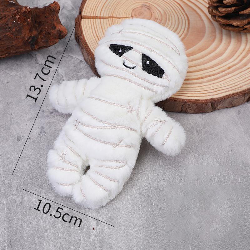Halloween Funny Skull Mummy Plush Toy Bat Creative Stuffed Doll Keychain Bag Pendant Key Hanging Decor Fun Holiday Gifts