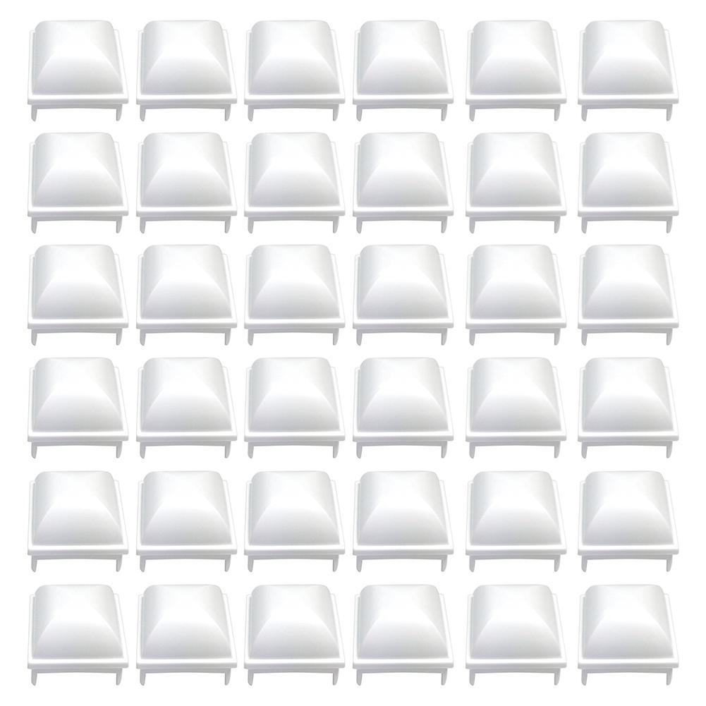 White PP Pool Fence Post Covers Fits 1 5 Inch Square Hollow Posts for Enhanced Safety Around Above Ground Pools