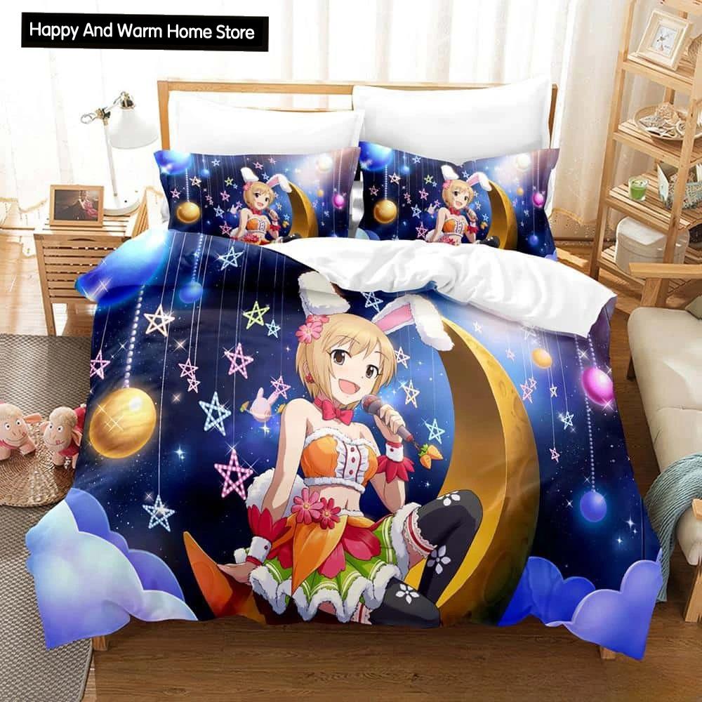 THE iDOLM@STER Cinderella Girls Starlight Stage 3D Printed Anime Bedding Set for Adult Boys Duvet Cover