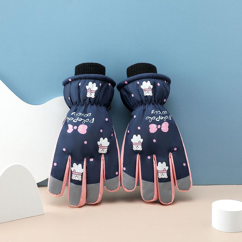 

Children s thermal gloves Winter velvet thickened ski gloves Student riding waterproof and cold-resistant boys and girls gloves average size