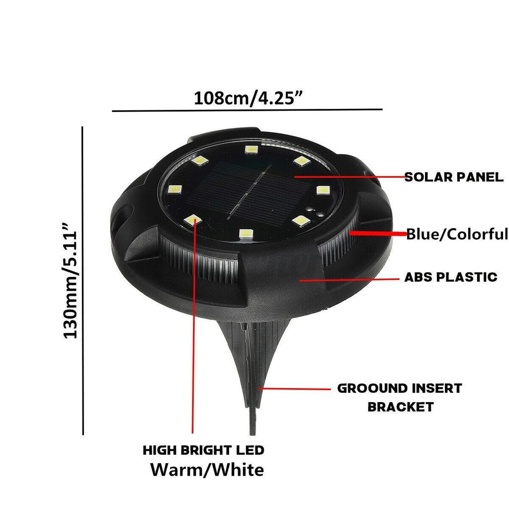 12LED Coloful Oświetlenie Energia słoneczna Zakopane światło Podłoga Decking Outdoor Garden Lawn Path Lamp