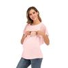 2023 Women's Chiffon Patchwork Maternity Nursing Top, Summer Short Sleeve