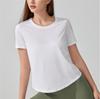 Sports Short Sleeve Yoga T-Shirt Vest Women's Running Fitness Thin Top Loose Blouse Hollow Back Women