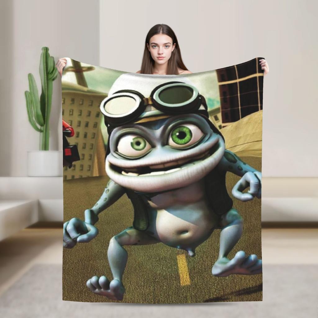 Coperta Plaid Cartone Animato Crazy Frog per Divano Morbida Accogliente Peluche 50x60 Pollici Diverse Misure Copriletto per Tutte le Stagioni