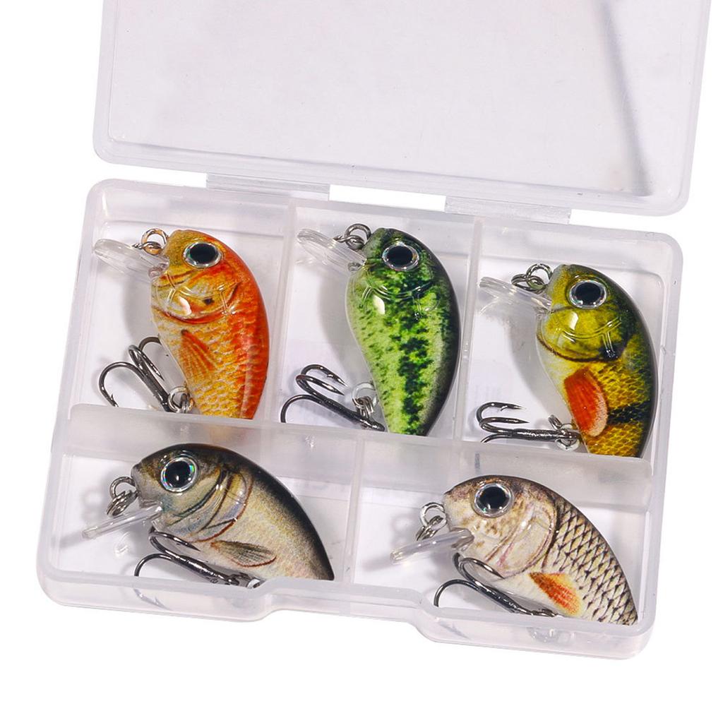 5Pcs Small Fish Bass Fishing Lures Artificial Baits Topwater Crank Wobbler Artificial Baits Topwater Crank Wobbler