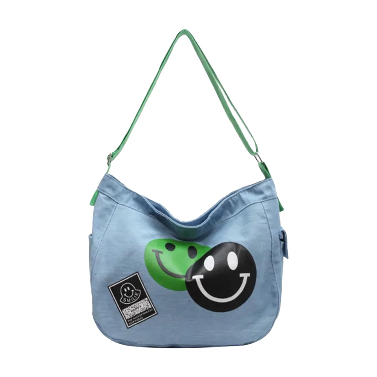 

Denim Shoulder Crossbody Shoulder With Smile Denim [DIVA Rose] Bag, Women s Bag, Bag, Bag, Zipper, Cute, Stylish, (Green) зелений