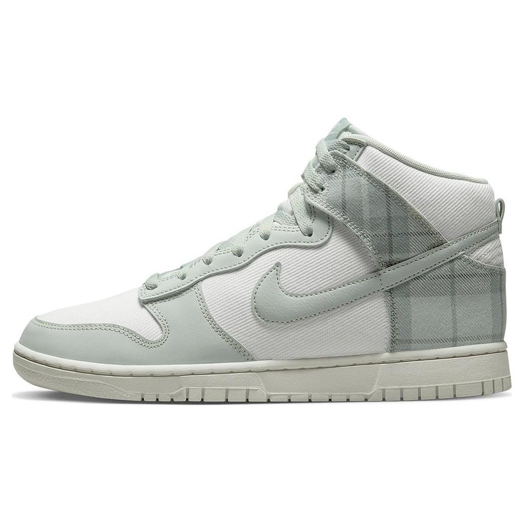 New Nike Dunk High Se Tartan Plaid White Light Green DV0826-100