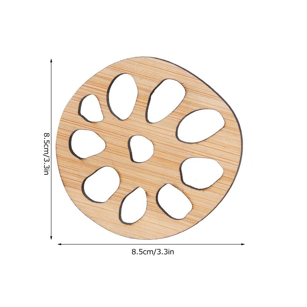 6pcs set Nature Bamboo Bamboo Coaster Set Non-Slip Design Drink Coaster Set  Drinkware Accessory 2#