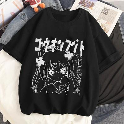 T-shirty oversize Nadruk Milk Sweet T-shirt z krótkim rękawem Kobiety Lato Dziewczyna anime Słodki i pikantny T-shirt Krótki rękaw Harajuku