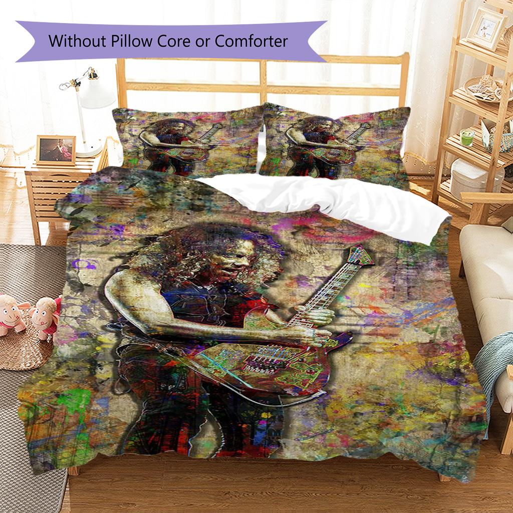 Art of Singer Pattern Bedding Quilt Set Quilt Cover Pillowcase Home Decoration Gift (1 * Duvet Cover + 2 * Pillowcase, Without Core)