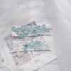 1 Pair Lace Garter Belt Sky Blue Elastic Romantic Skin Friendly Bridal Wedding Garter for Women Girls Party Sky