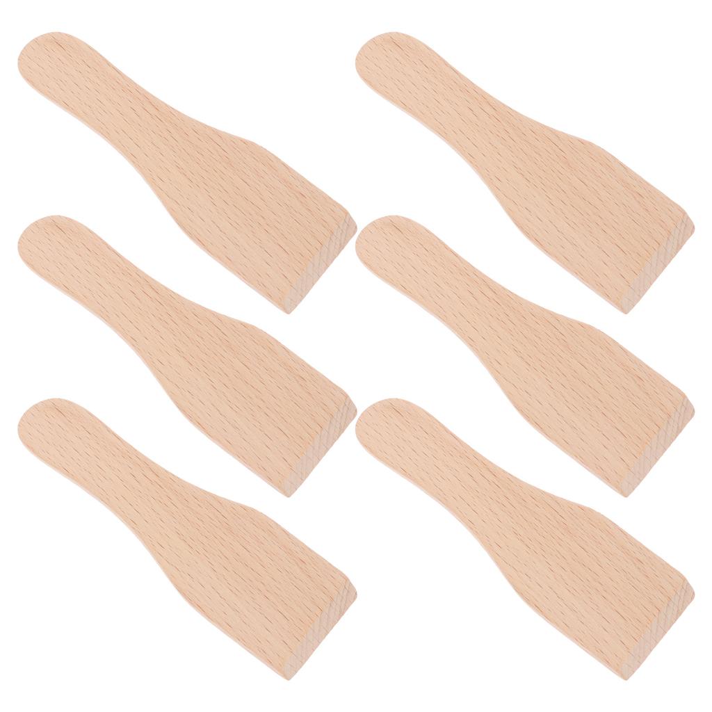 6 Stück Holzspatel Streicher Butterkratzer Sahne Kuchenspatel Raclette Streichwerkzeug Zuckerguss Glasur Wender Schaufel Küchenutensilien