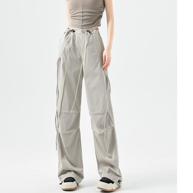 Straight-legged Casual Pants for Women In Summer Thin High Street Versatile Loose Wide-leg Work Trousers