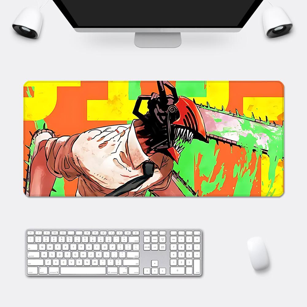 Anime Chainsaw Man Mauspade HD-Druck Computer-Gamer Verriegelungskante Rutschfestes Mauspade XXLxcm Tastatur PC Schreibtischunterlage