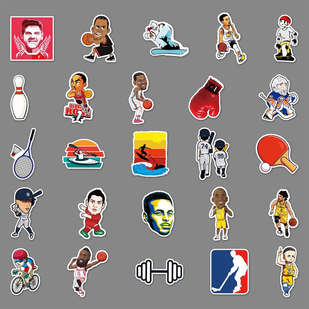 50 Sportstars Cartoon Kreativ Guka Koffer Koffer Auto Laptop Dekoration Aufkleber