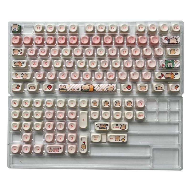 

118Keys Pink Pig Keycap PBT Dye Sublimation MOA Profile for Switches Fit 61/64/68/87/96/104/108Keyboard Keycap 1