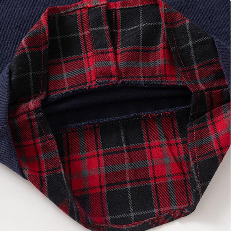 Spring Children Clothes Hoodie Boys Preppy Style Fake Two-Piece Sweatshirt Plaid Collar Long Sleeve Embroidered Boys Top
