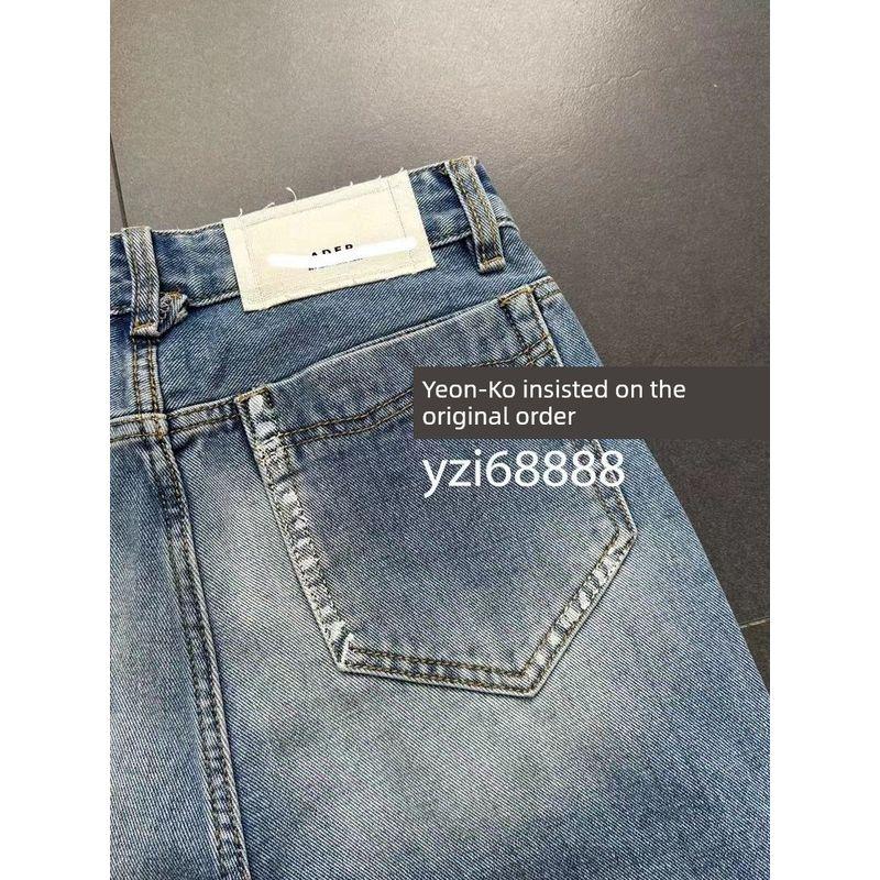 South Korea Single Ad **Exquisite and Easy To Wear High Waist Highlight Graffiti Denim Blue Washed Jeans Pants Same Style for Men and Women