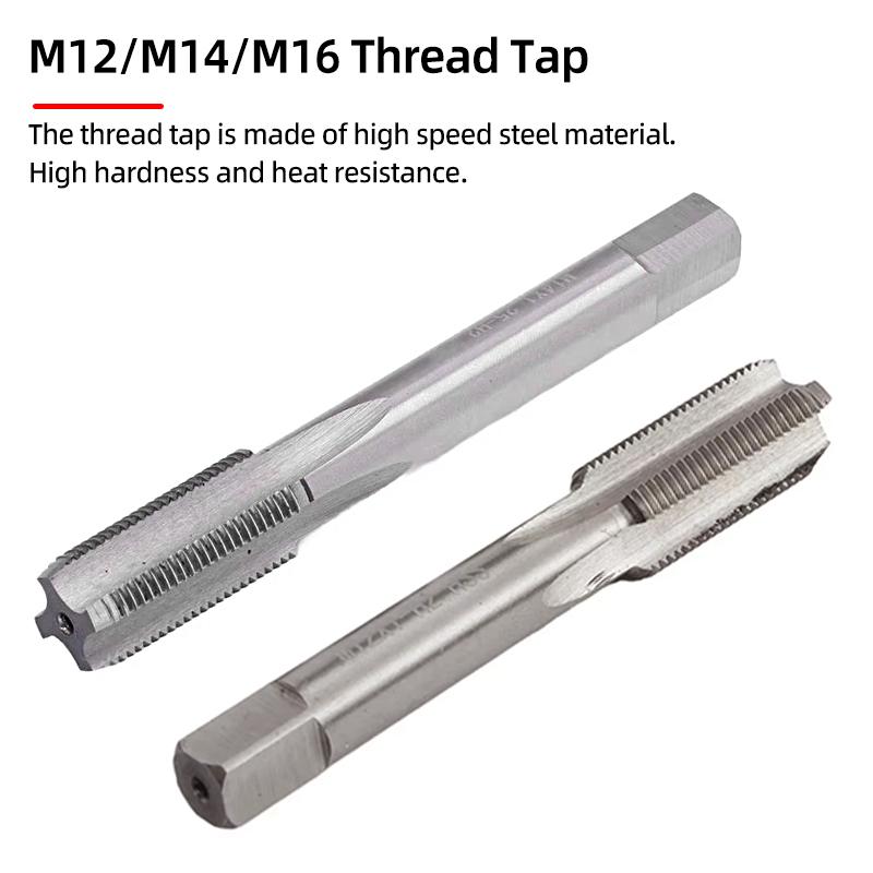 Universelle Reparaturwerkzeuge für Zündkerzengewindebohrungen M10/M12/M14 Metallgewindeeinsätze mit Gewindebohrer für Generatoren Autoreparatur Zündspulen-Werkzeugsatz