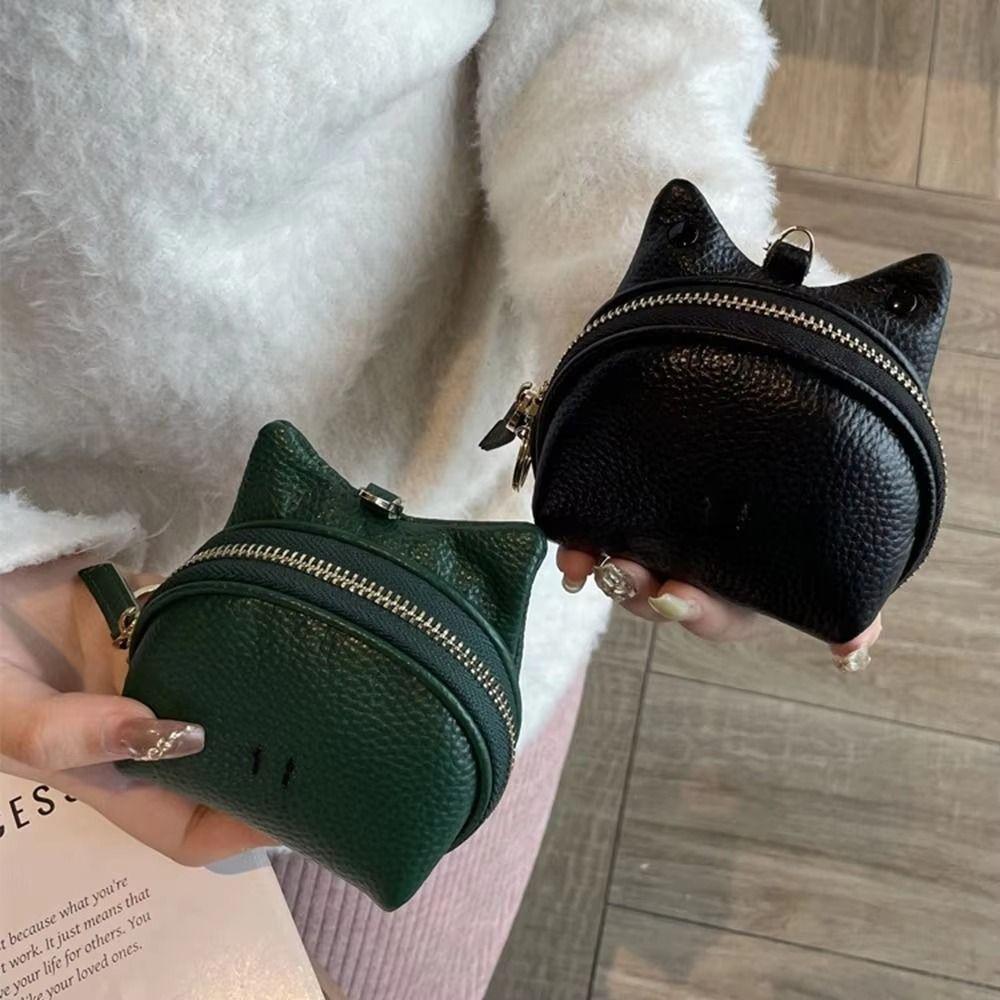 Minimalist Key Storage Small Bag Zipper Women's Leather Frog Coin Purse Storage Card Bag  Female
