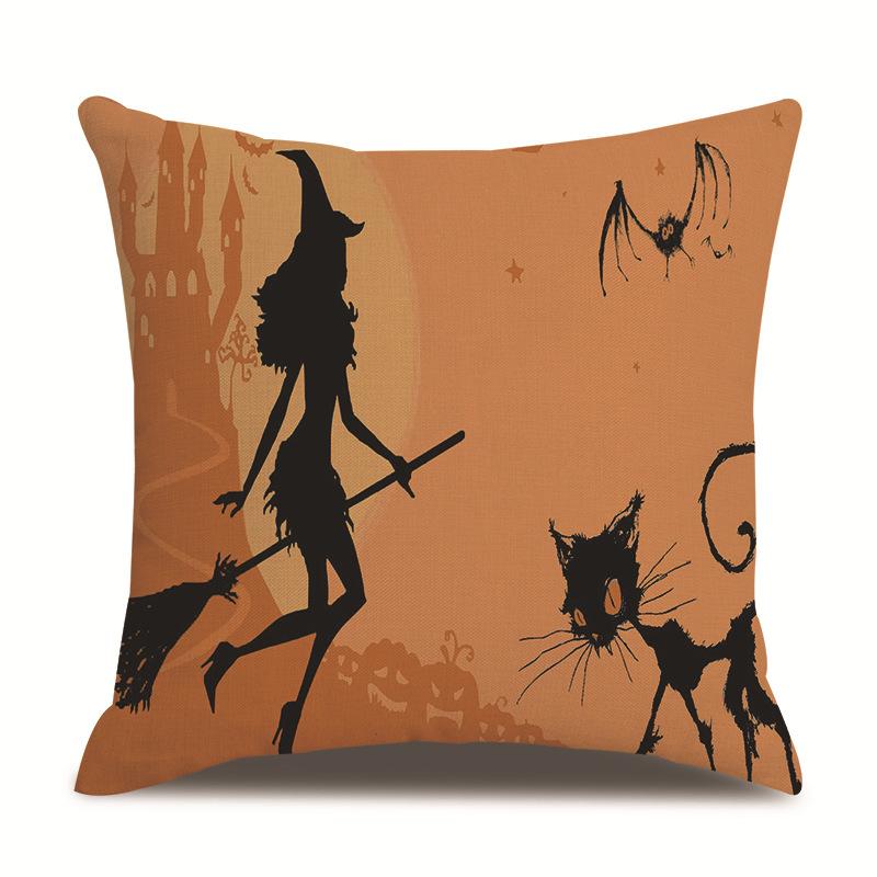 Halloween Linen Pillow Cover Printed Pillow Supply Cushion Cover