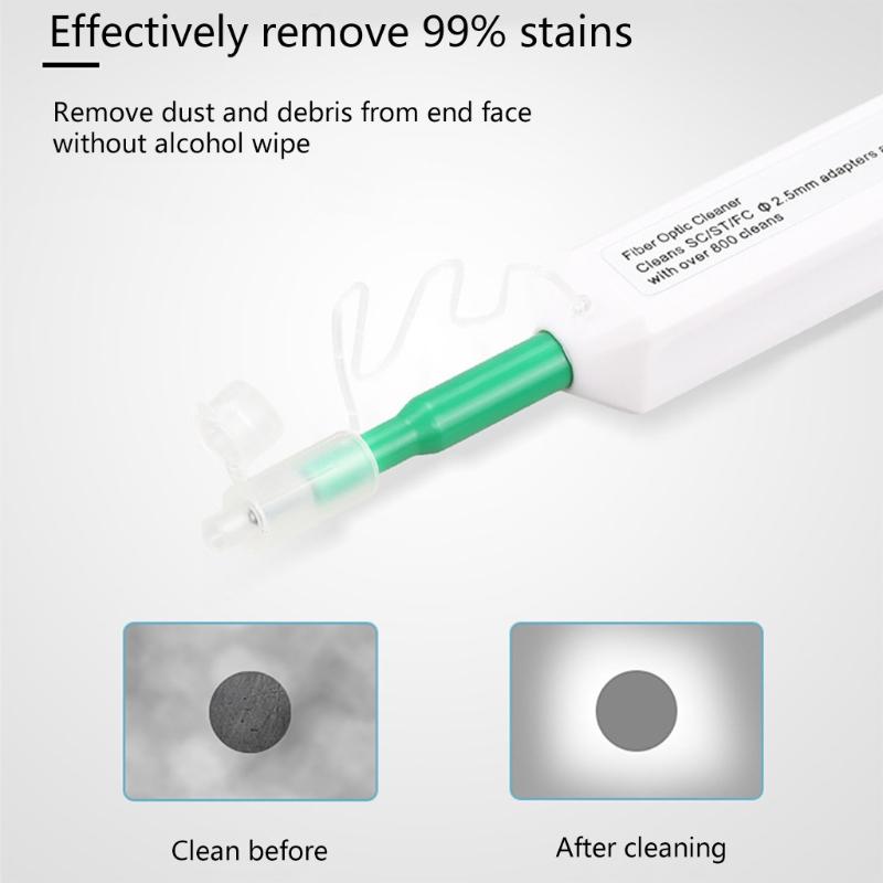 One-Click Cleaner Optical Fiber Cleaner Pen Cleans 2.5mm SC for FC ST LC MU Connector Over 800 Times