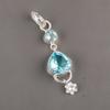 Himmelblauer Topas Edelstein 925 Sterling Damen Silber Anhänger 2,00" Handgefertigter Schmuck PP-5-9