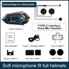 Bluetooth 5.4 Motorcycle Helmet Intercom Headset Waterproof 1000mAh Auto Answer Music Share Interphone with RGB Ambient Light
