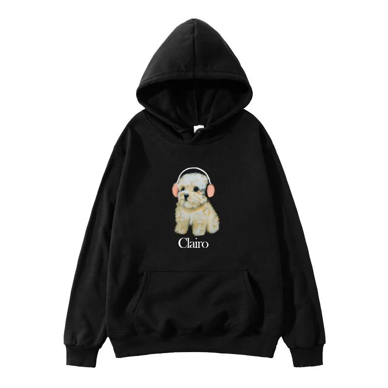 Clairo Herren- und Damen-Top Kapuzenpullover Lustiges Hunde-Muster Kleidung Neue Harajuku Mode Kapuzen-Hoodies Herbst Winter Pop