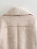 2024 Autumn/Winter Plus Size Suede & Velvet Women's Jacket with Turn-Down Collar