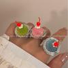Ice cream cherry fruit ring, niche design cute ring that can be worn on the hand