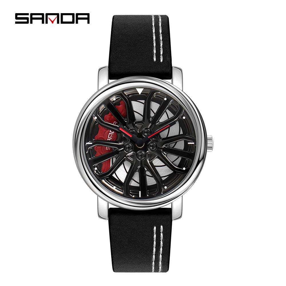 Sanda Meilleure Vente 1088 Montre pour Adolescent: Personnalisé, Cadran Rotatif 3D, Tendance, Quartz Étanche.