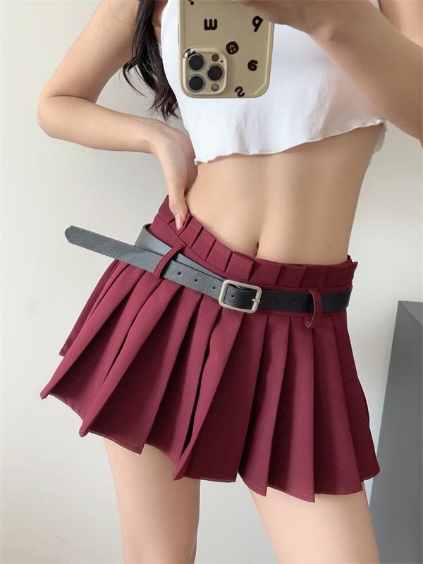 Women's High-Waisted Pleated Slimming Skirt - Spring/Autumn, Anti-Exposure, Age-Reducing, Hot Girl Style