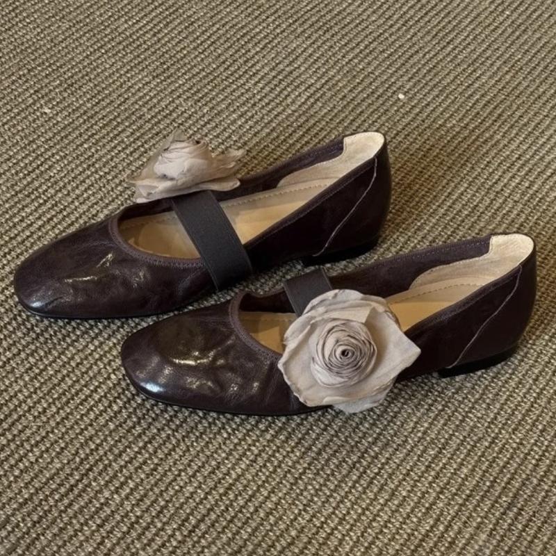 

Модные ретро плиссированные балетки с цветочным декором для женщин, элегантные, с круглым носком, эластичной лентой, туфли Мэри Джейн, удобные лоферы с мягкой подошвой 40 коричневый