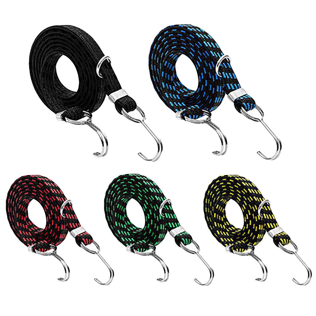 Random Bike Luggage Carrier Retractable Elastic Band Bicycle Cargo Racks Tied Rubber Straps Rope//Suitcase Band with Plastic hooks