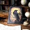 Raven Leather Journal with Antique Lock | Gothic Vintage Notebook | Handmade Writing Diary