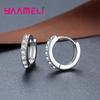 Classic 925 Silver Multicolor Cubic Zircon Small Hoop Earrings for Women Girls Wedding Party Fashion Jewelry Gifts