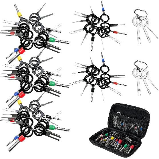 41 PCS Terminal Removal Tool Kit, Stainless Steel Pin Extractors Car Terminal Ejector Set with Protective Bag, Pin Removal Tool Auto Electrical