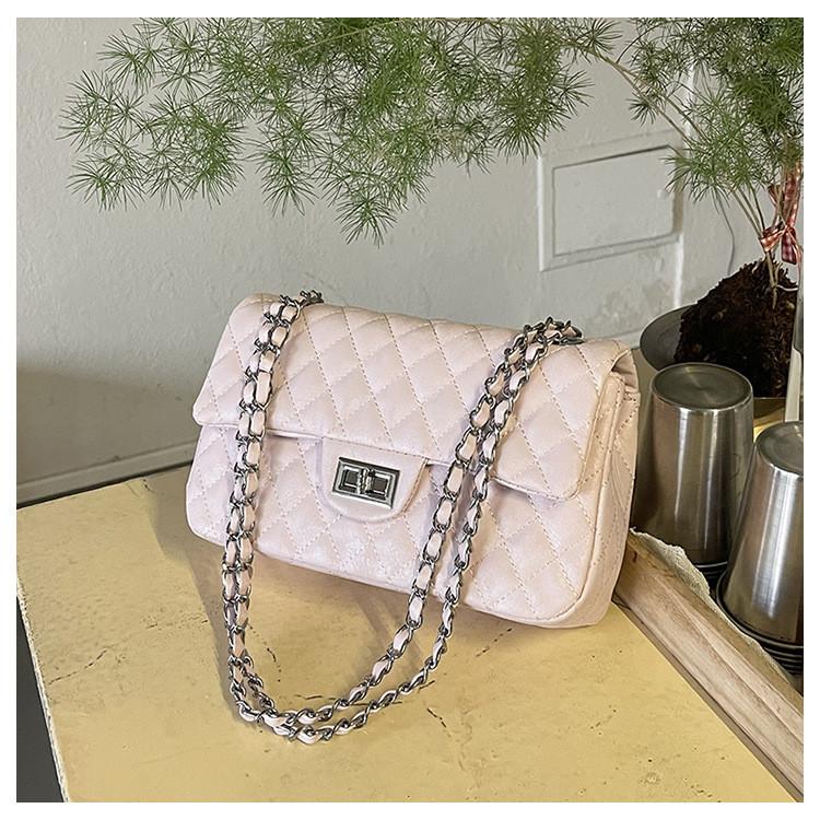 IELGY Large-Capacity Diamond Chain Bag All-Match Small Square Bag Can Be One Shoulder Can Cross-Body
