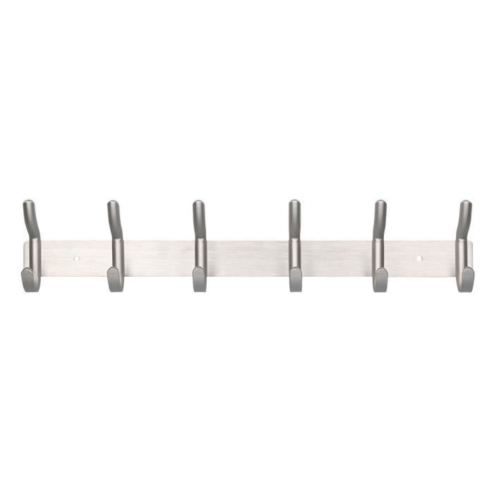Porte-manteaux - Liderpapel - Mural - Métal - 6 Patères - Argent - Design Contemporain