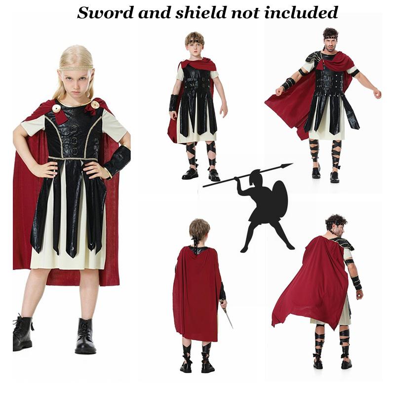 Cos Warrior Roman Costume Kids Set Parentchild Soldier Stage Halloween Up Dress