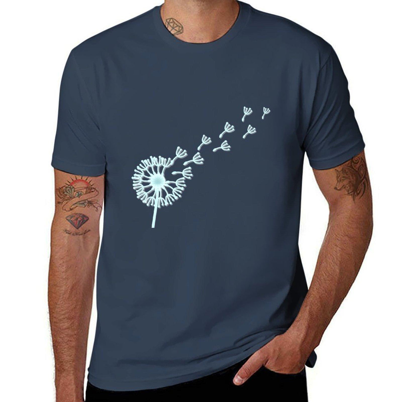 Dandelion Seeds Tshirt Stylish Print Short Sleeve Tee S