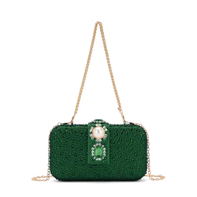 Neue Mode-Designerin Damen Große Diamant-Abendtasche Glänzender Strassstein Perle Hochzeitsfeier Crossbody-Tasche Luxus-Clutch Handtasche