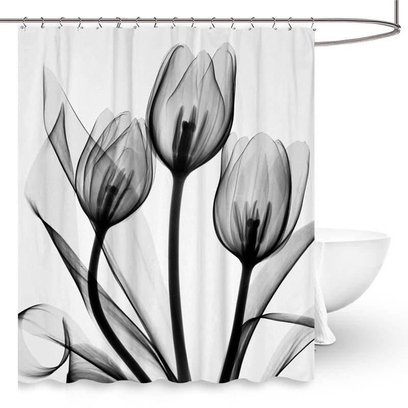 Versatile 3d Mart Waterproof Lotus Print Bathroom Polyester Shower Curtain Featuring 12 Hooks For Any Bathroom Style