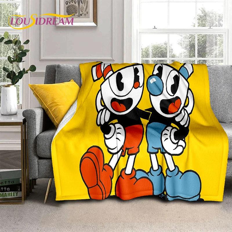 Cuphead Mugman 3D Game Gamer HD Blanket,Soft Throw Blanket for Home Bedroom Bed Sofa Picnic Travel Office Cover Blanket Kid Rest