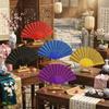 Handheld Plastic Glitter Fan Solid Color Classic Fan Elegant Accessory Folding Hand Fan  Wedding